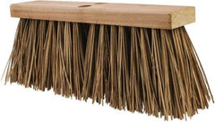 Rubbermaid - 16" Rough Surface Palmyra Push Broom - 6" Bristle Length, Wood Block, Tapered Handle Connection, Handle Sold Separately - Apex Tool & Supply