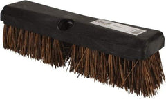 Rubbermaid - 2" Bristle Length, Palmyra Scrub Brush - 10" OAL, Tapered Handle, Brown, Plastic Block - Apex Tool & Supply