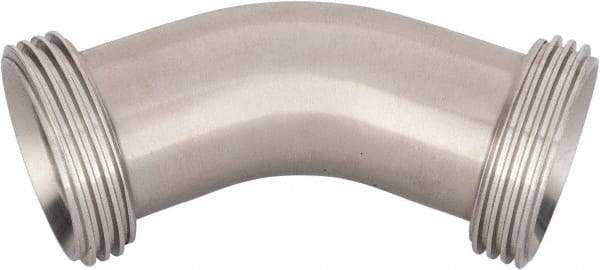 VNE - 1-1/2", Bevel Seat Style, Sanitary Stainless Steel Pipe 45° Elbow - Threaded Ends Connection, Grade 316/316L - Apex Tool & Supply