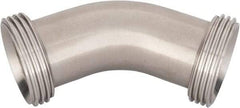 VNE - 1-1/2", Bevel Seat Style, Sanitary Stainless Steel Pipe 45° Elbow - Threaded Ends Connection, Grade 316/316L - Apex Tool & Supply