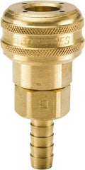 Parker - Hose Barb Industrial Pneumatic Hose Coupler - Brass, 1/4" Body Diam, 5/16" Hose ID - Apex Tool & Supply