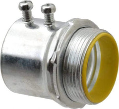 Cooper Crouse-Hinds - 1-1/2" Trade, Steel Set Screw Straight EMT Conduit Connector - Insulated - Apex Tool & Supply
