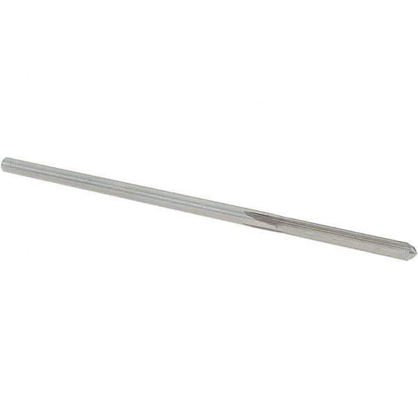 Alvord Polk - 0.117" High Speed Steel 4 Flute Chucking Reamer - Straight Flute, 0.112" Straight Shank, 7/8" Flute Length, 3-1/2" OAL - Apex Tool & Supply
