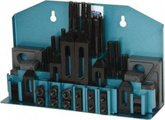 Gibraltar - 52 Piece Fixturing Step Block & Clamp Set with 1" Step Block, 1/2" T-Slot, 3/8-16 Stud Thread - 7/8" Nut Width, 3, 4, 5, 6, 7 & 8" Stud Lengths - Apex Tool & Supply