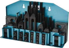 Gibraltar - 52 Piece Fixturing Step Block & Clamp Set with 25mm Step Block, 12mm T-Slot, M10x1.5 Stud Thread - 19mm Nut Width, 80, 110, 125, 150, 175 & 200mm Stud Lengths - Apex Tool & Supply