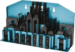 Gibraltar - 52 Piece Fixturing Step Block & Clamp Set with 25mm Step Block, 14mm T-Slot, M12x1.75 Stud Thread - 22mm Nut Width, 80, 110, 125, 150, 175 & 200mm Stud Lengths - Apex Tool & Supply