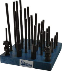 Gibraltar - 38 Piece, 3/8-16 Stud, 7/16" T Slot, T Nut & Stud Kit - 11/16" T-Slot Nut Width, 3, 4, 5, 6, 7, 8" Stud Lengths - Apex Tool & Supply