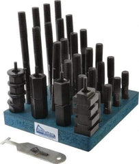 Gibraltar - 38 Piece, 5/8-11 Stud, 3/4" T Slot, T Nut & Stud Kit - 1-1/4" T-Slot Nut Width, 3, 4, 5, 6, 7, 8" Stud Lengths - Apex Tool & Supply
