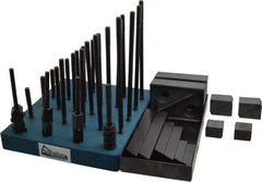 Gibraltar - 50 Piece Fixturing Step Block & Clamp Set with 1" Step Block, 3/8" T-Slot, 5/16-18 Stud Thread - 5/8" Nut Width, 3, 4, 5, 6, 7 & 8" Stud Lengths - Apex Tool & Supply