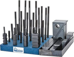 Gibraltar - 50 Piece Fixturing Step Block & Clamp Set with 1" Step Block, 1/2" T-Slot, 3/8-16 Stud Thread - 7/8" Nut Width, 3, 4, 5, 6, 7 & 8" Stud Lengths - Apex Tool & Supply