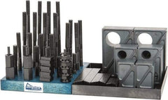 Gibraltar - 50 Piece Fixturing Step Block & Clamp Set with 1-1/2" Step Block, 9/16" T-Slot, 1/2-13 Stud Thread - 7/8" Nut Width, 3, 4, 5, 6, 7 & 8" Stud Lengths - Apex Tool & Supply
