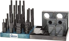 Gibraltar - 50 Piece Fixturing Step Block & Clamp Set with 1-1/2" Step Block, 5/8" T-Slot, 1/2-13 Stud Thread - 1" Nut Width, 3, 4, 5, 6, 7 & 8" Stud Lengths - Apex Tool & Supply