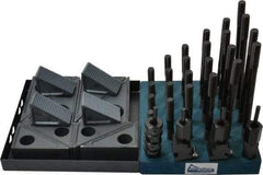 Gibraltar - 50 Piece Fixturing Step Block & Clamp Set with 1-1/2" Step Block, 11/16" T-Slot, 1/2-13 Stud Thread - 1-1/8" Nut Width, 3, 4, 5, 6, 7 & 8" Stud Lengths - Apex Tool & Supply