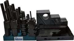 Gibraltar - 50 Piece Fixturing Step Block & Clamp Set with 1-1/2" Step Block, 1" T-Slot, 3/4-10 Stud Thread - 1-5/8" Nut Width, 3, 4, 5, 6, 7 & 8" Stud Lengths - Apex Tool & Supply