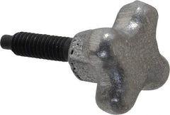 Gibraltar - 1/4-20 Lobed Shoulder Dog Point Tip Steel Thumb Screw - 1-3/4" OAL, 1-1/8" Head Diam x 3/4" Head Height, Black Oxide Finish - Apex Tool & Supply