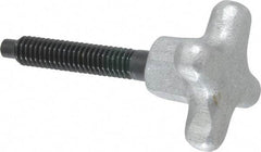 Gibraltar - 5/16-18 Lobed Shoulder Dog Point Tip Steel Thumb Screw - 2-5/8" OAL, 1-1/2" Head Diam x 7/8" Head Height, Black Oxide Finish - Apex Tool & Supply