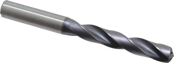 Kennametal - 11.2mm 140° Solid Carbide Jobber Drill - TiAlN Finish, Right Hand Cut, Spiral Flute, Straight Shank, 118mm OAL, Standard Point - Apex Tool & Supply