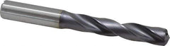 Kennametal - 1/2" 140° Solid Carbide Jobber Drill - TiAlN Finish, Right Hand Cut, Spiral Flute, Straight Shank, 4.8819" OAL, Standard Point - Apex Tool & Supply