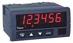 Simpson Electric - 4 Digit Red LED Display Counter - 3.62 Inch Wide, x 1.77 Inch High, 120 VAC, 30 VDC Voltage, 1/8 Inch Base, Digital Frequancy Counter - Apex Tool & Supply