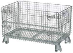Nashville Wire - 32" Long x 20" Wide x 16" High Steel Basket-Style Bulk Folding Wire Mesh Container - 1,000 Lb. Load Capacity - Apex Tool & Supply
