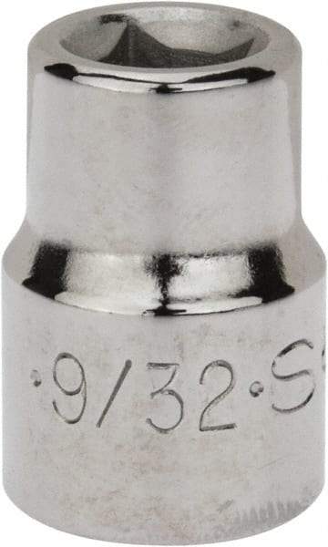 SK - 3/8" Drive, 9/32" Socket, Female Pipe Plug Socket - 4 Points, 1" OAL - Apex Tool & Supply