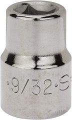 SK - 3/8" Drive, 9/32" Socket, Female Pipe Plug Socket - 4 Points, 1" OAL - Apex Tool & Supply