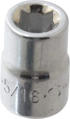 SK - 3/8" Drive, 5/16" Socket, Female Pipe Plug Socket - 4 Points, 1" OAL - Apex Tool & Supply