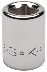 SK - 3/8" Drive, 3/8" Socket, Female Pipe Plug Socket - 4 Points, 1" OAL - Apex Tool & Supply