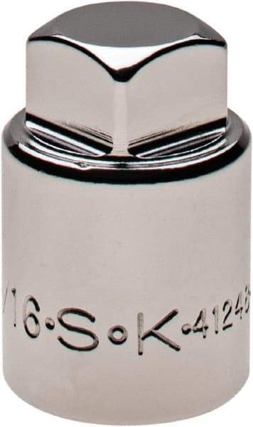 SK - 1/2" Drive, 9/16" Socket, Male Pipe Plug Socket - 4 Points, 1-3/8" OAL - Apex Tool & Supply
