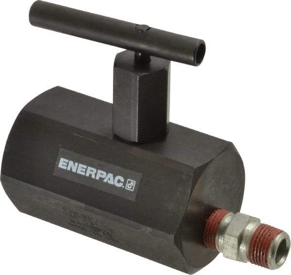 Enerpac - 3/8-18 Inlet Hydraulic Control Valve - 10,000 psi, 4" High x 2-1/4" Wide x 3-1/2" Long - Apex Tool & Supply