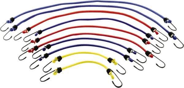 Erickson Manufacturing - Bungee Cord with S Hook - 18, 24, 30, 36" OAL, Red/Blue/Green/Yellow - Apex Tool & Supply