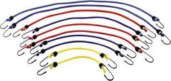 Erickson Manufacturing - Bungee Cord with S Hook - 18, 24, 30, 36" OAL, Red/Blue/Green/Yellow - Apex Tool & Supply