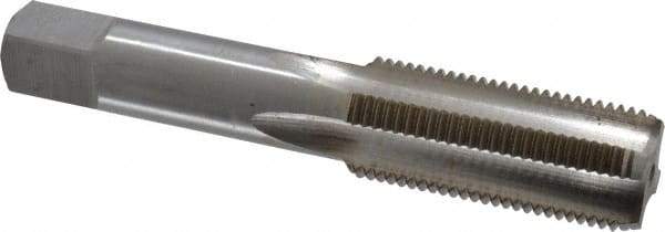 Interstate - 13/16-14 UNS 3B 4 Flute Bright Finish High Speed Steel Straight Flute Standard Hand Tap - Bottoming, Right Hand Thread, 4-15/32" OAL, H4 Limit, Oversize - Apex Tool & Supply