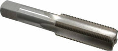 Interstate - 7/8-16 UNS 3B 4 Flute Bright Finish High Speed Steel Straight Flute Standard Hand Tap - Bottoming, Right Hand Thread, 4-11/16" OAL, H4 Limit, Oversize - Apex Tool & Supply
