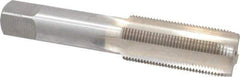 Interstate - 15/16-16 UNS 3B 4 Flute Bright Finish High Speed Steel Straight Flute Standard Hand Tap - Plug, Right Hand Thread, 4-29/32" OAL, H4 Limit, Oversize - Apex Tool & Supply