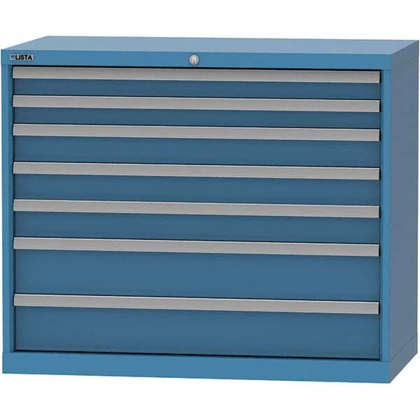LISTA - 7 Drawer, 84 Compartment Bright Blue Steel Modular Storage Cabinet - Apex Tool & Supply