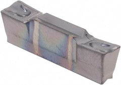 Iscar - 4004HGPL Y Grade IC908, 4mm Cutting Width Carbide Grooving Insert - 2.4mm Max Depth of Cut, Left Hand, 0.4mm Corner Radius, TiAlN Finish - Apex Tool & Supply