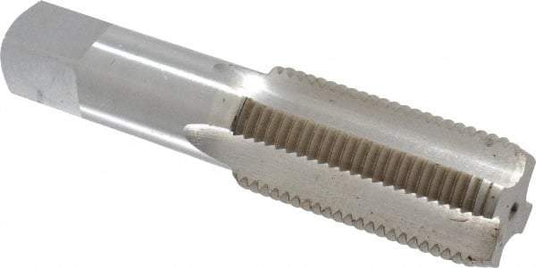 Interstate - 1-3/8 - 8 UNS 4 Flute Bright Finish High Speed Steel Straight Flute Standard Hand Tap - Bottoming, Right Hand Thread, 6-1/16" OAL, 3" Thread Length, H5 Limit, Oversize - Apex Tool & Supply