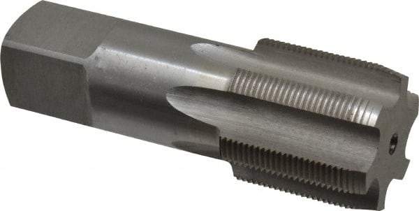Interstate - 1-3/8 - 18 UNEF 3B 6 Flute Bright Finish High Speed Steel Straight Flute Standard Hand Tap - Plug, Right Hand Thread, 4" OAL, H4 Limit, Oversize - Apex Tool & Supply