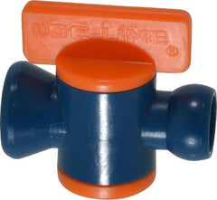 Loc-Line - 10 Piece, 1/4" ID Coolant Hose In-Line Valve - Female to Ball Connection, Acetal Copolymer Body, Unthreaded, Use with Loc-Line Modular Hose Systems - Apex Tool & Supply