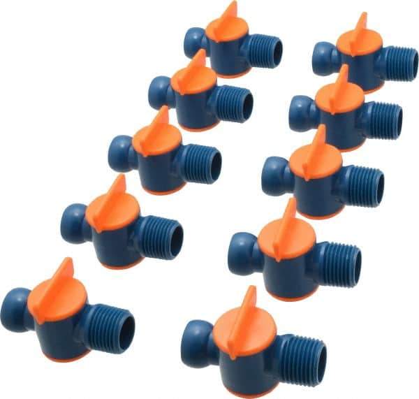 Loc-Line - 10 Piece, 1/2" ID Coolant Hose NPT Valve - Male to Female Connection, Acetal Copolymer Body, 1/2 NPT, Use with Loc-Line Modular Hose Systems - Apex Tool & Supply