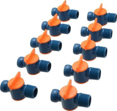 Loc-Line - 10 Piece, 1/2" ID Coolant Hose NPT Valve - Male to Female Connection, Acetal Copolymer Body, 1/2 NPT, Use with Loc-Line Modular Hose Systems - Apex Tool & Supply