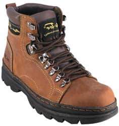 Advanced Technology Products - Size 8 Plain Work Boot - Brown, Leather Upper, 6" High, Non-Slip - Apex Tool & Supply