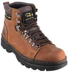 Advanced Technology Products - Size 8 Plain Work Boot - Brown, Leather Upper, 6" High, Non-Slip - Apex Tool & Supply