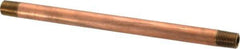 Merit Brass - 6" Long, 1/8" Pipe Threaded Brass Pipe Nipple - BSPT Thread, Red Brass - Apex Tool & Supply