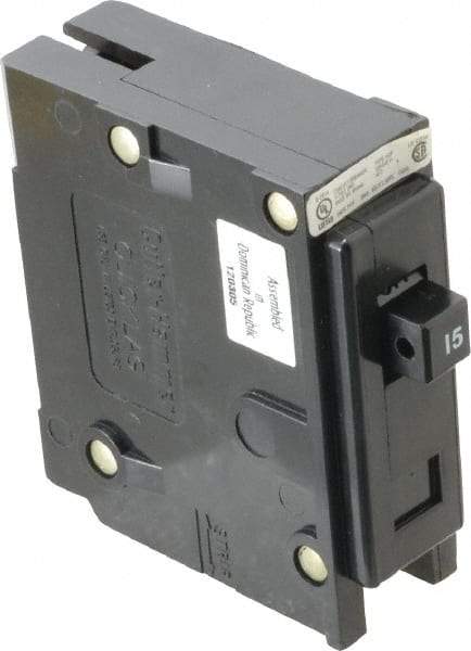 Eaton Cutler-Hammer - 15 Amp, 120/240 VAC, 24 VDC, 48 VDC, 80 VDC, 1 Pole, Plug In Miniature Circuit Breaker - Thermal Magnetic Trip, 14-4 AWG, 2-3/8 Inch Deep x 2-15/16 Inch High x 1 Inch Wide - Apex Tool & Supply