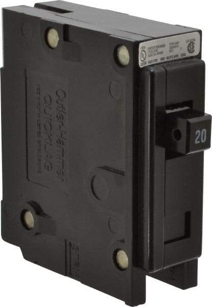 Eaton Cutler-Hammer - 20 Amp, 120/240 VAC, 24 VDC, 48 VDC, 80 VDC, 1 Pole, Plug In Miniature Circuit Breaker - Thermal Magnetic Trip, 14-4 AWG, 2-3/8 Inch Deep x 2-15/16 Inch High x 1 Inch Wide - Apex Tool & Supply