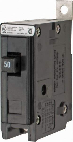 Eaton Cutler-Hammer - 50 Amp, 120/240 VAC, 24 VDC, 48 VDC, 80 VDC, 1 Pole, Bolt On Miniature Circuit Breaker - Thermal Magnetic Trip, 14-4 AWG, 2-3/8 Inch Deep x 2-15/16 Inch High x 1 Inch Wide - Apex Tool & Supply