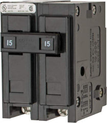 Eaton Cutler-Hammer - 15 Amp, 120/240 VAC, 24 VDC, 48 VDC, 80 VDC, 2 Pole, Plug In Miniature Circuit Breaker - Thermal Magnetic Trip, 14-4 AWG, 2-3/8 Inch Deep x 2-15/16 Inch High x 2 Inch Wide - Apex Tool & Supply