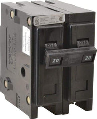 Eaton Cutler-Hammer - 20 Amp, 120/240 VAC, 24 VDC, 48 VDC, 80 VDC, 2 Pole, Plug In Miniature Circuit Breaker - Thermal Magnetic Trip, 10 kA Breaking Capacity, 14-4 AWG, 2-3/8 Inch Deep x 2-15/16 Inch High x 2 Inch Wide - Apex Tool & Supply